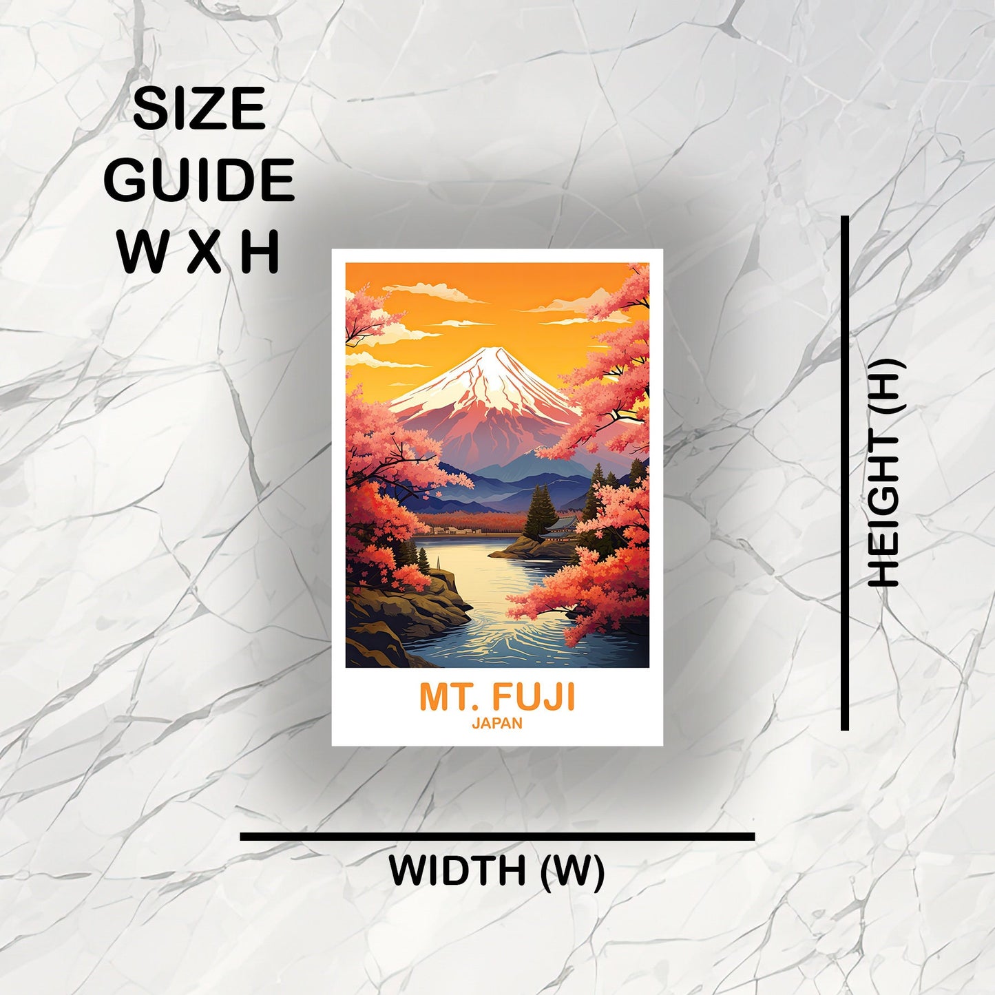 Mt.Fuji Travel Sticker, Japan Wall Art Sticker, Travel Wall Art, Landscape Travel Sticker, Japan Travel Sticker, Japan Travel | T2AS_JAHO4_S