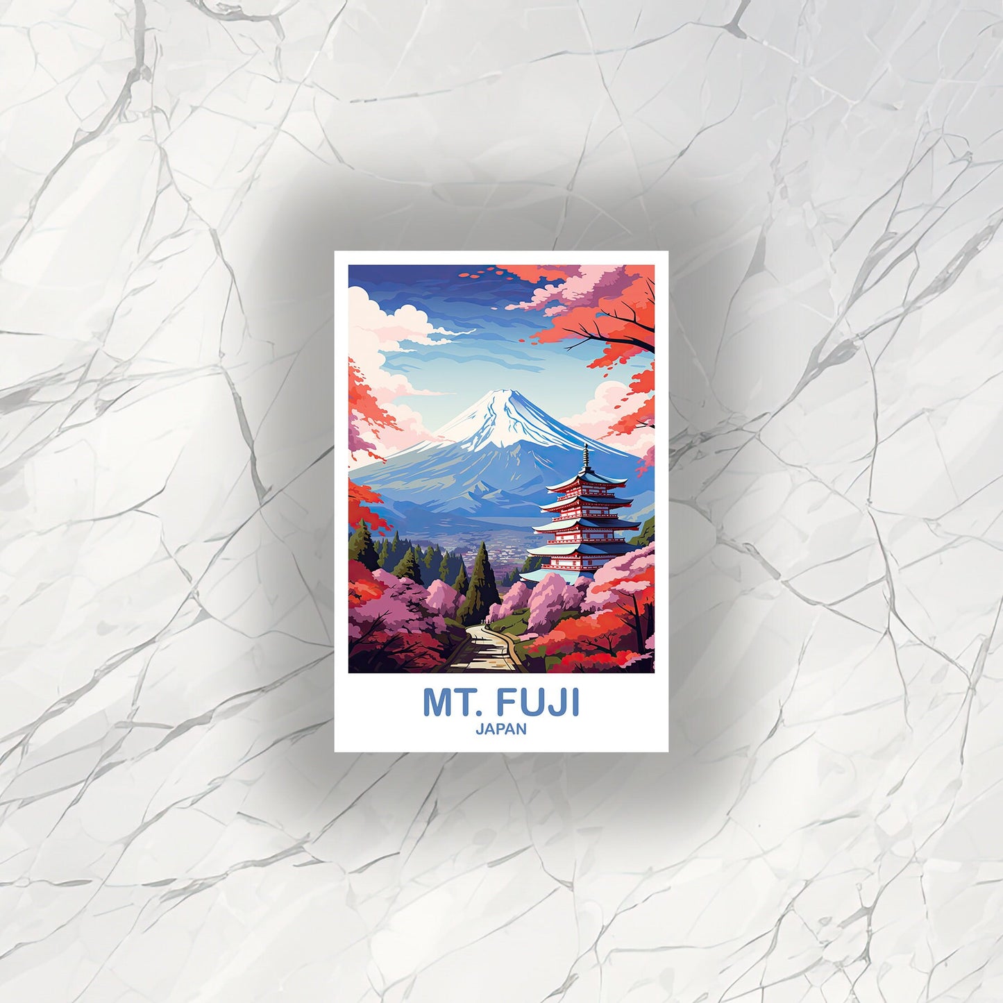 Mt.Fuji Travel Sticker, Japan Wall Art Sticker, Travel Wall Art, Landscape Travel Sticker, Japan Travel Sticker, Japan Travel | T2AS_JAHO5_S