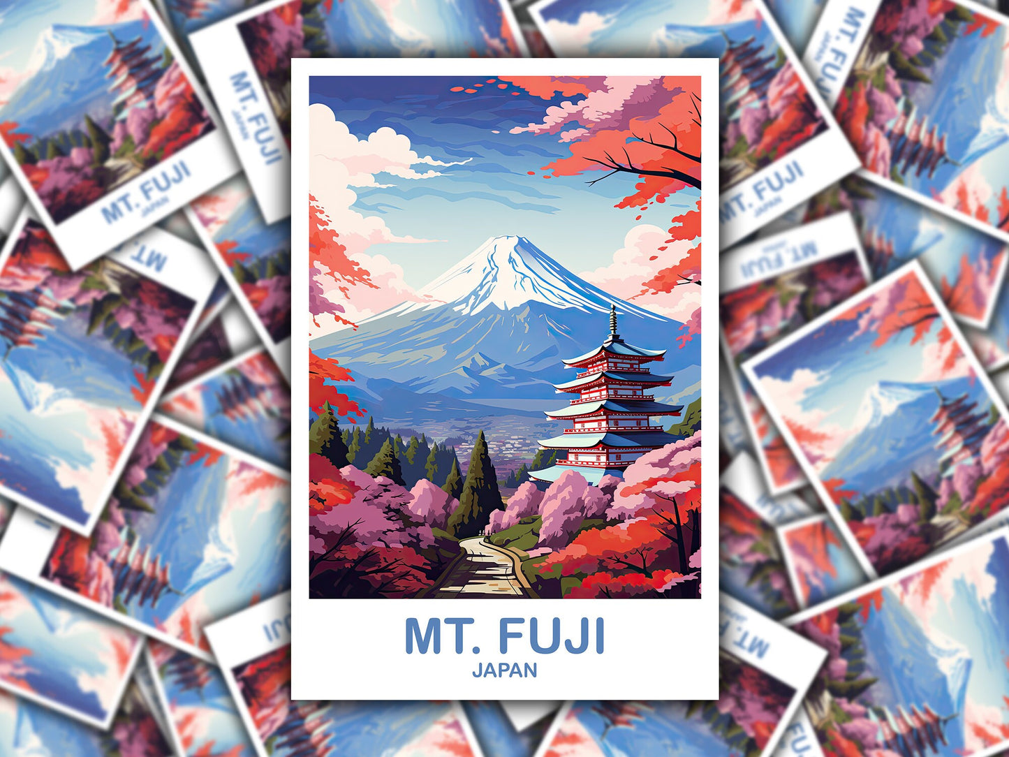 Mt.Fuji Travel Sticker, Japan Wall Art Sticker, Travel Wall Art, Landscape Travel Sticker, Japan Travel Sticker, Japan Travel | T2AS_JAHO5_S