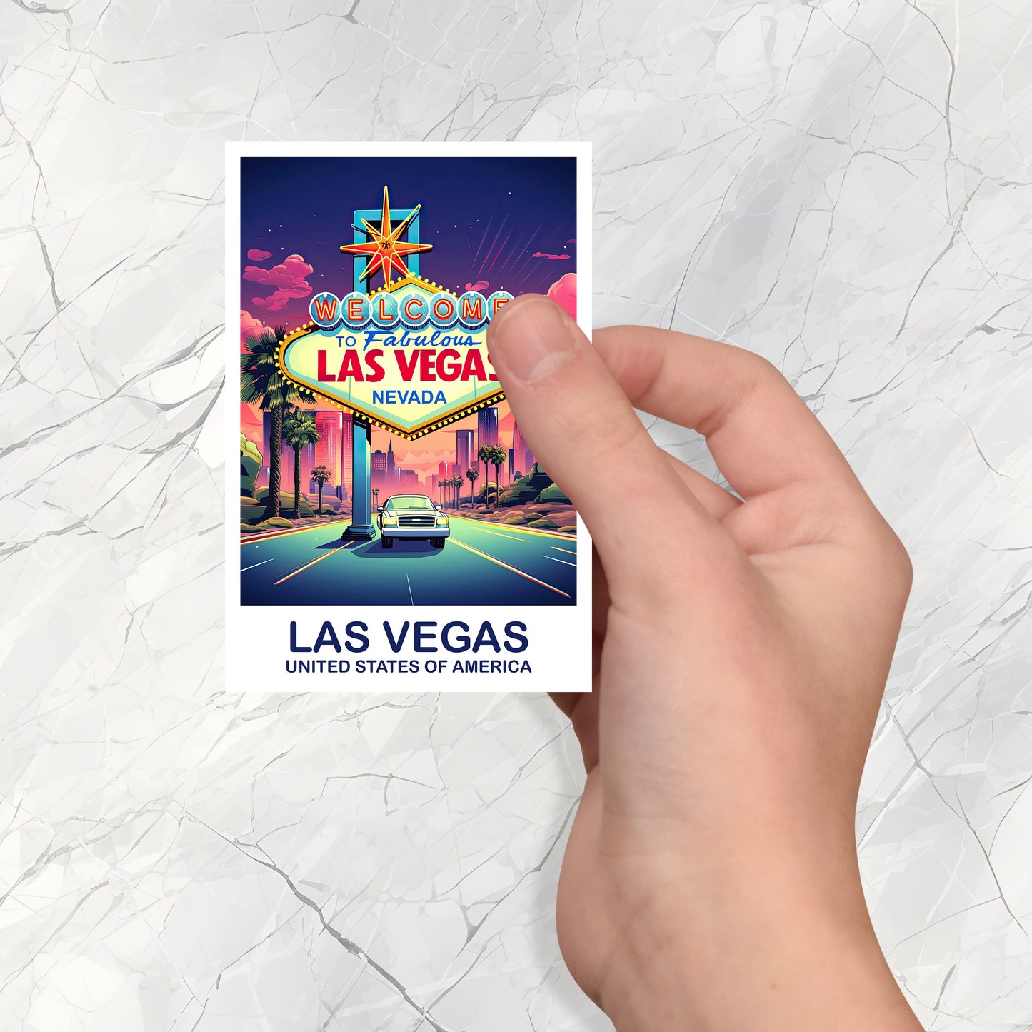 Las Vegas Travel Sticker, Las Vegas Sign Sticker, Las Vegas Art Sticker, City Skyline Sticker, Luggage Sticker | T2NA_NVLV1_S