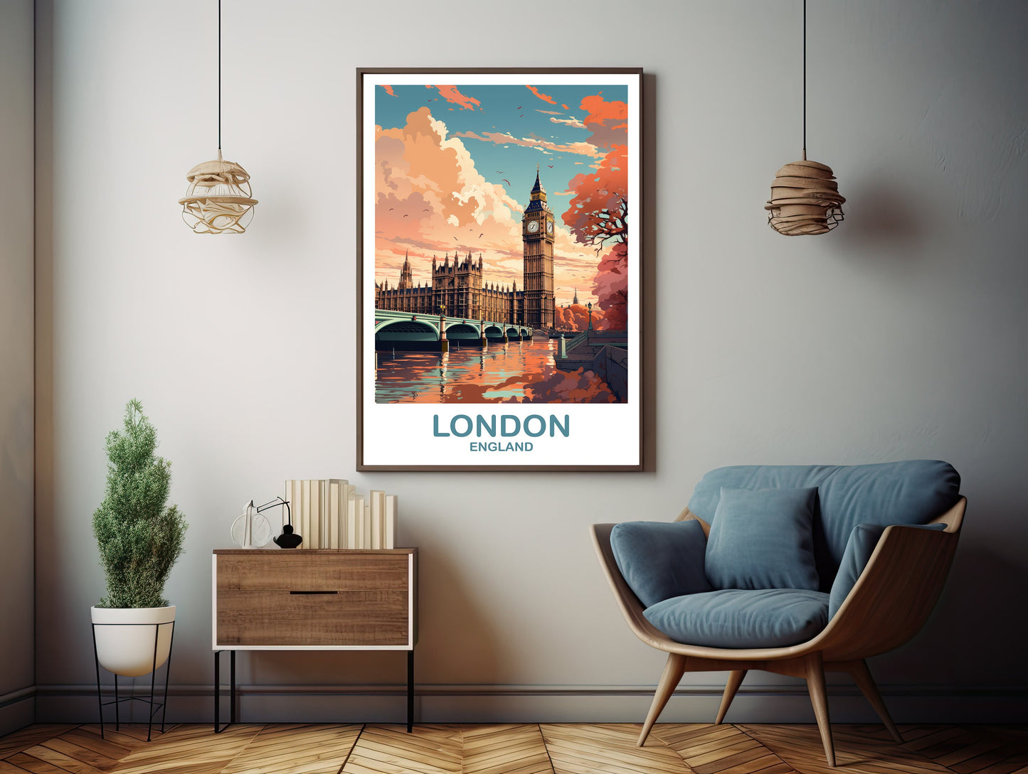 Printable London Travel Art Poster, Digital London Travel Wall Art, England, Big Ben Travel Wall Art, England Travel Wall Art | DT2EU_ENLO3