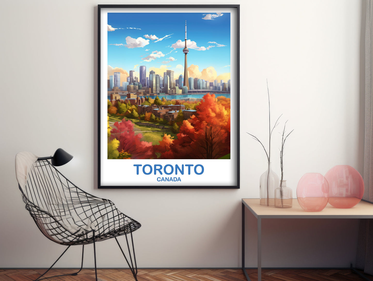 Toronto Travel Wall Print, Ontario Travel Wall Art, Toronto Wall Art Poster, City Skyline Wall Art, Fall Travel Art, Bright | T2NA_ONTO2