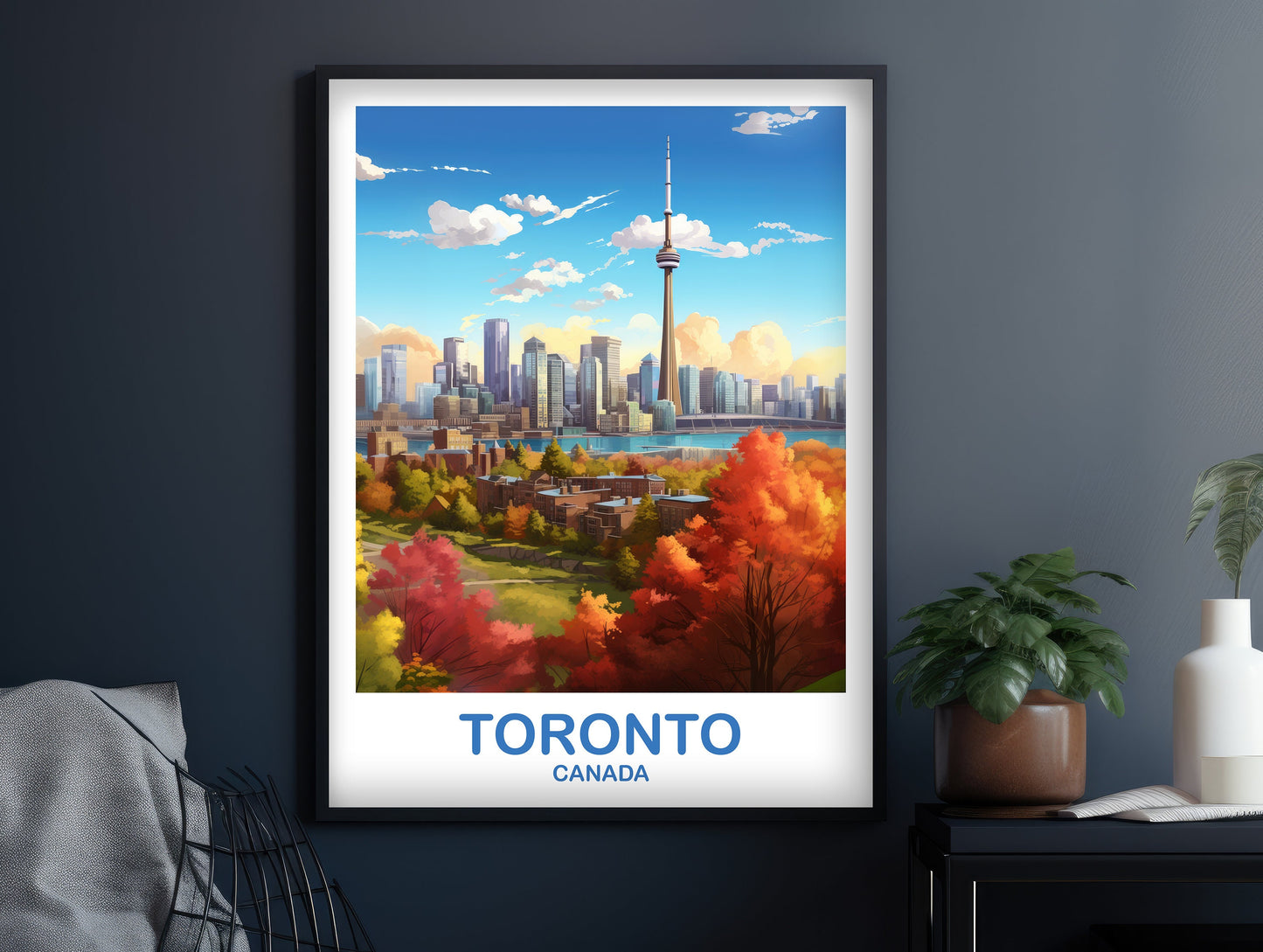 Toronto Travel Wall Print, Ontario Travel Wall Art, Toronto Wall Art Poster, City Skyline Wall Art, Fall Travel Art, Bright | T2NA_ONTO2
