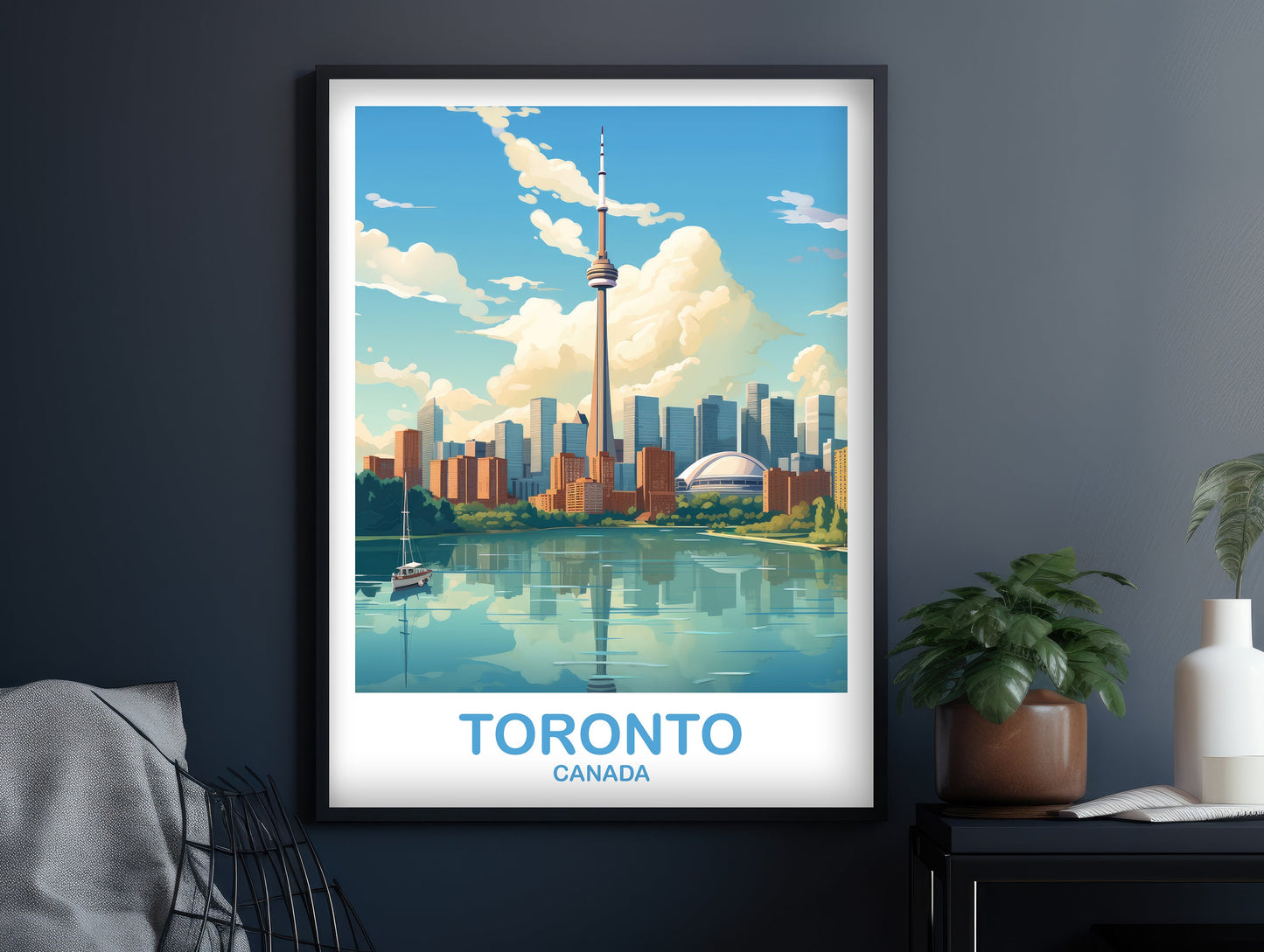 Toronto Travel Wall Print, Ontario Travel Wall Art, Toronto Wall Art Poster, City Skyline Wall Art, Lake Ontario | T2NA_ONTO3