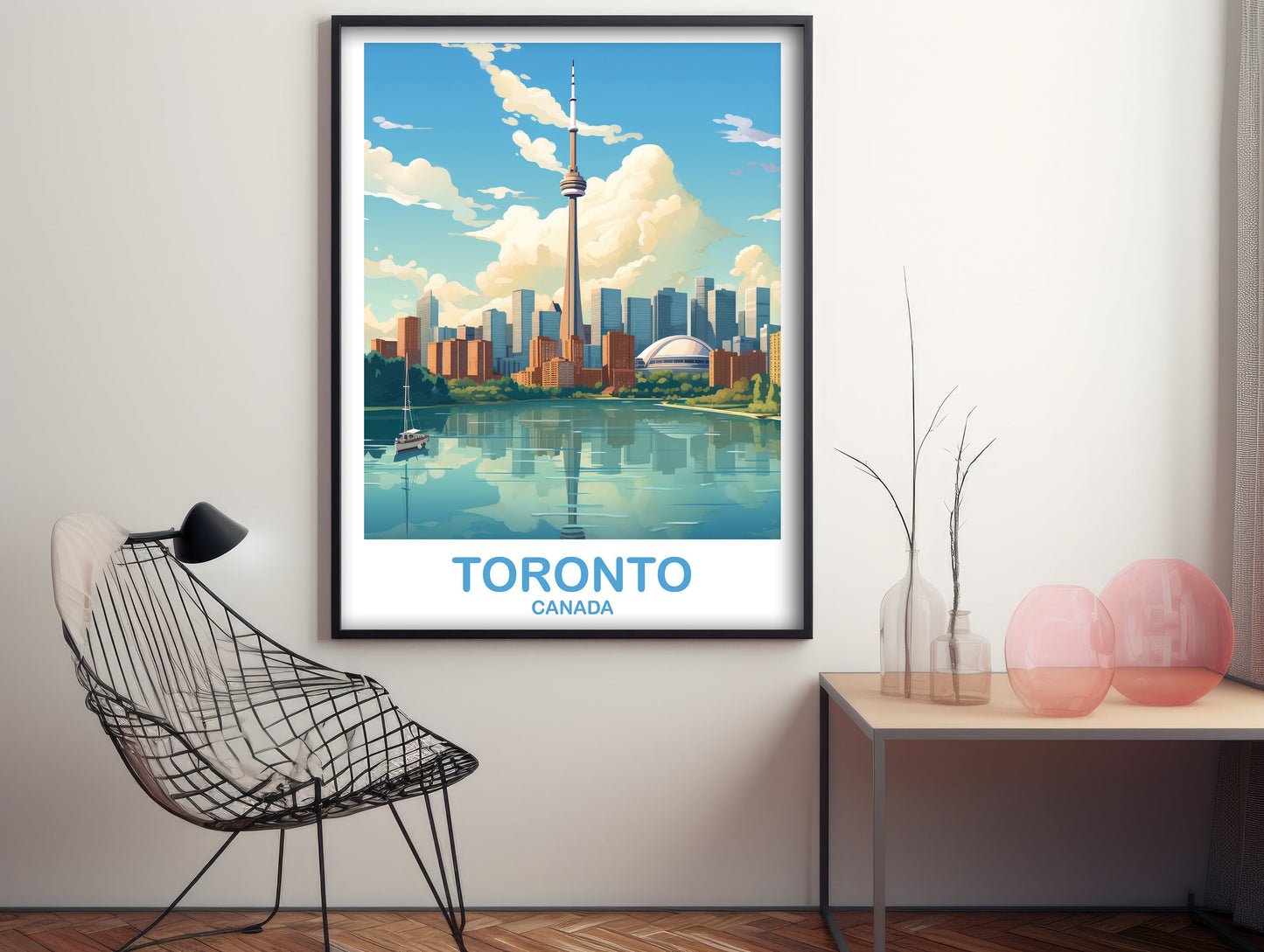 Toronto Travel Wall Print, Ontario Travel Wall Art, Toronto Wall Art Poster, City Skyline Wall Art, Lake Ontario | T2NA_ONTO3