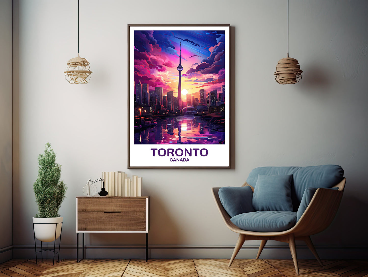 Toronto Travel Wall Print, Ontario Travel Wall Art, Toronto Wall Art Poster, City Skyline Wall Art, Lake Ontario | T2NA_ONTO4