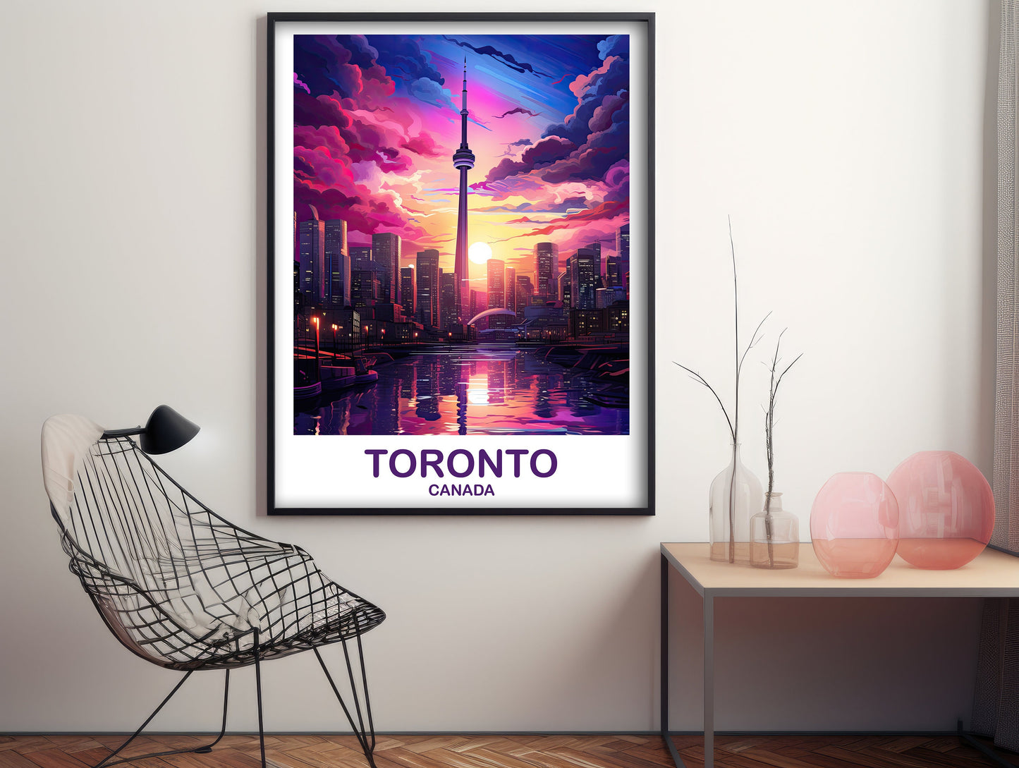 Toronto Travel Wall Print, Ontario Travel Wall Art, Toronto Wall Art Poster, City Skyline Wall Art, Lake Ontario | T2NA_ONTO4