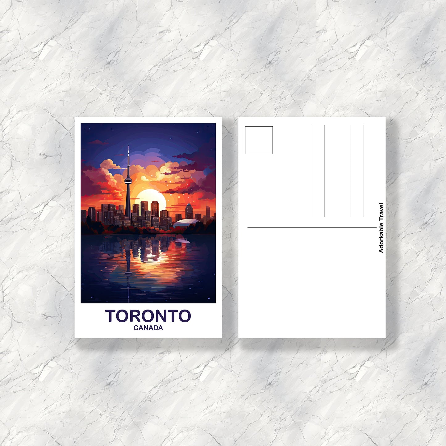 Toronto Ontario Travel Postcard, Ontario Travel Postcard, Toronto Postcard, City Skyline Wall Art, Toronto Sunset Postcard | T2NA_ONTO1_P
