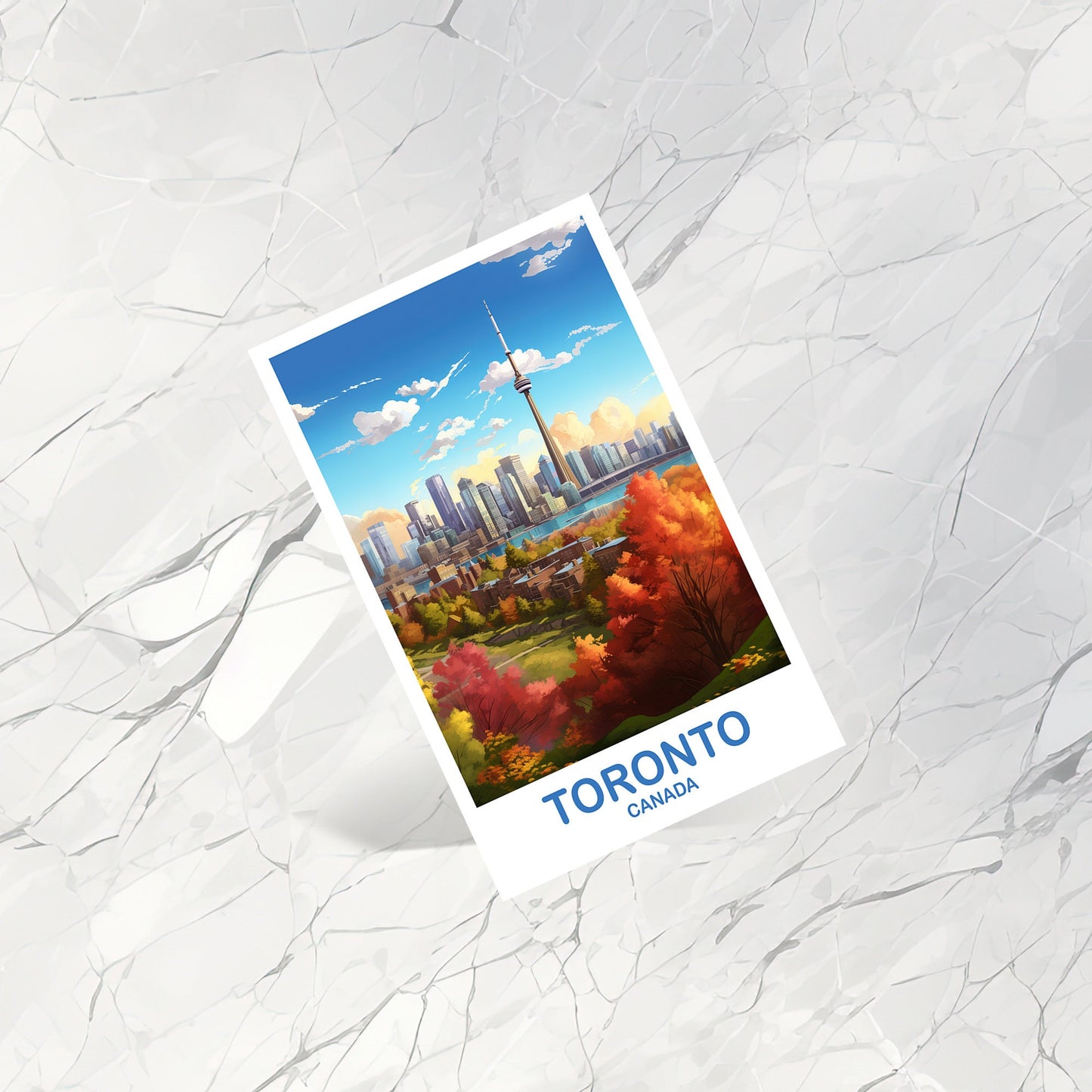 Toronto Ontario Travel Postcard, Ontario Travel Wall Art, Toronto Postcard, City Skyline Postcard, Fall Travel Art, Bright | T2NA_ONTO2_P
