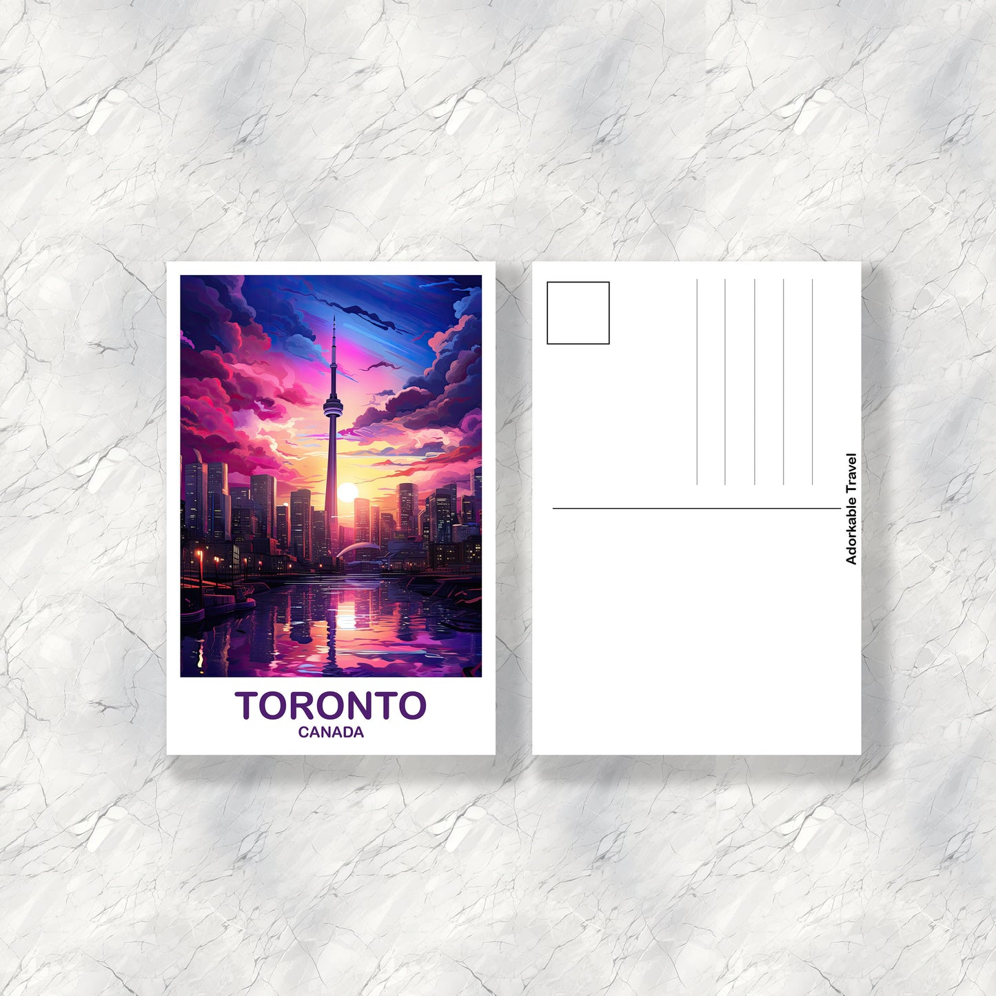 Toronto Travel Postcard, Ontario Travel Postcard, Toronto Postcard, City Skyline Postcard, Lake Ontario Postcard, Canada | T2NA_ONTO4_P