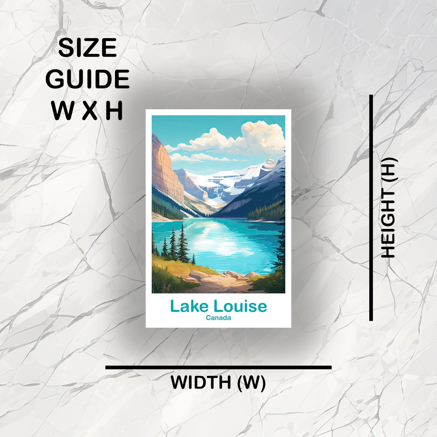 Lake Louise Travel Sticker Decal, Banff National Park Travel Sticker, City Skyline Art Sticker, Rocky Mountain Sticker | T2NA_ABLL3_S
