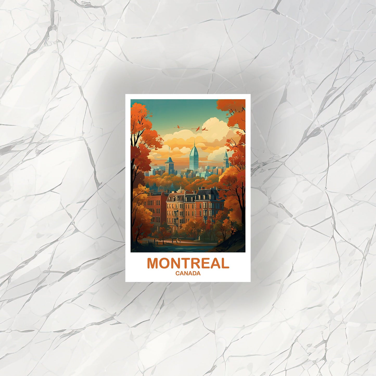 Montreal Travel Sticker, Quebec Travel Sticker Art, Montreal Sticker Art, City Skyline Sticker Art, Canada Travel Art | T2NA_QUMO1_S