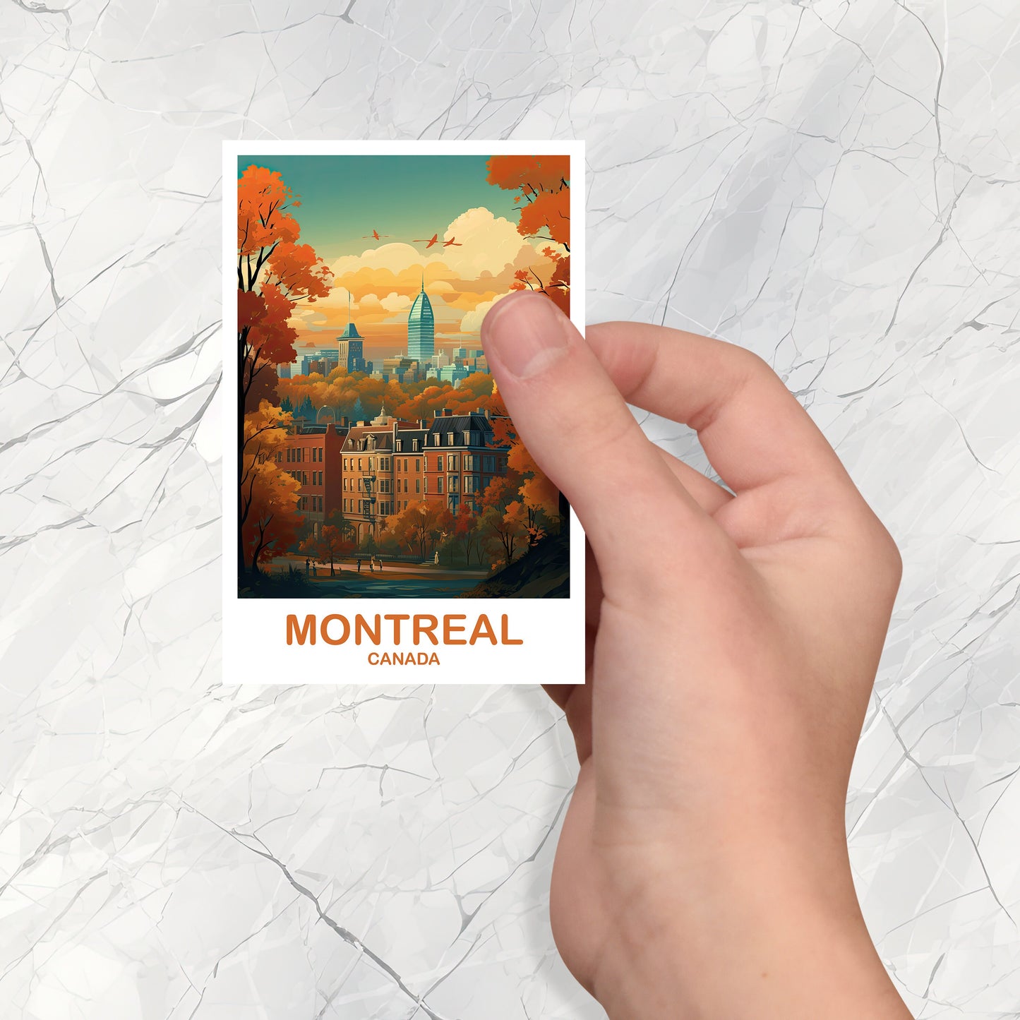 Montreal Travel Sticker, Quebec Travel Sticker Art, Montreal Sticker Art, City Skyline Sticker Art, Canada Travel Art | T2NA_QUMO1_S