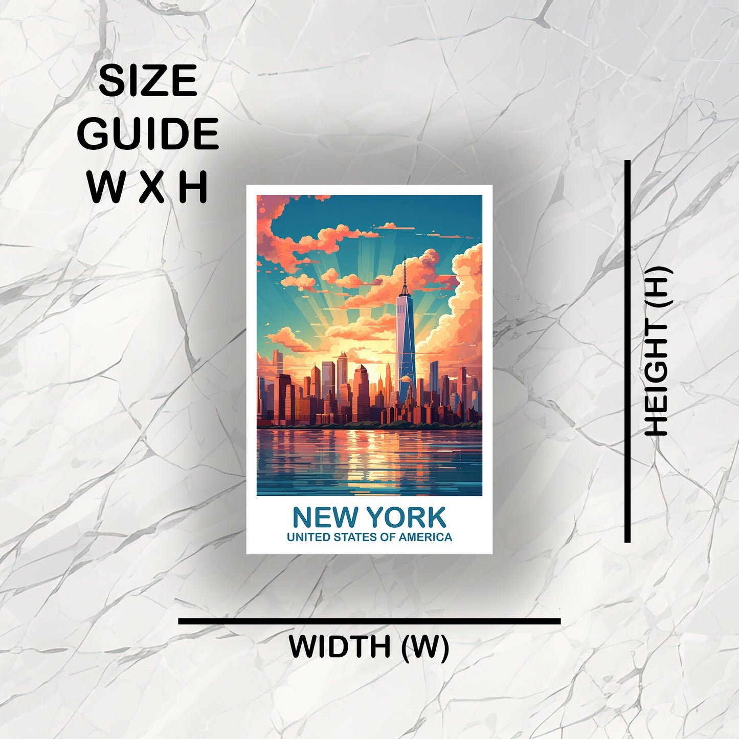 New York Travel Sticker, Manhattan Skyline Sticker, New York Sticker, Big Apple Sticker, Bright and Vibrant Sticker | T2NA_NYNY1_S