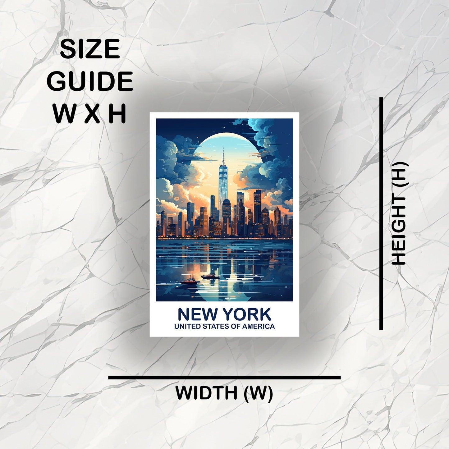 New York Travel Sticker, Manhattan Skyline Sticker, New York Sticker, Big Apple Sticker, Bright and Vibrant Sticker | T2NA_NYNY2_S
