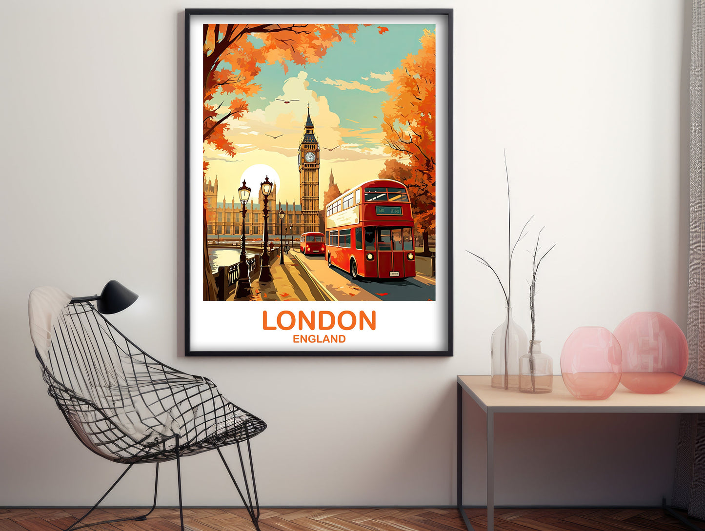 London Travel Art Poster, London Travel Art, England Poster, Big Ben Travel Wall Art, England Travel Wall Art | T2EU_ENLO4