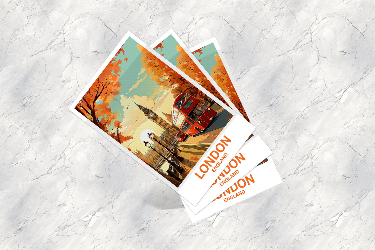 London Travel Art Postcard, London Travel Art, England Postcard, Big Ben Travel Postcard Art, England Travel Art | T2EU_ENL4_P