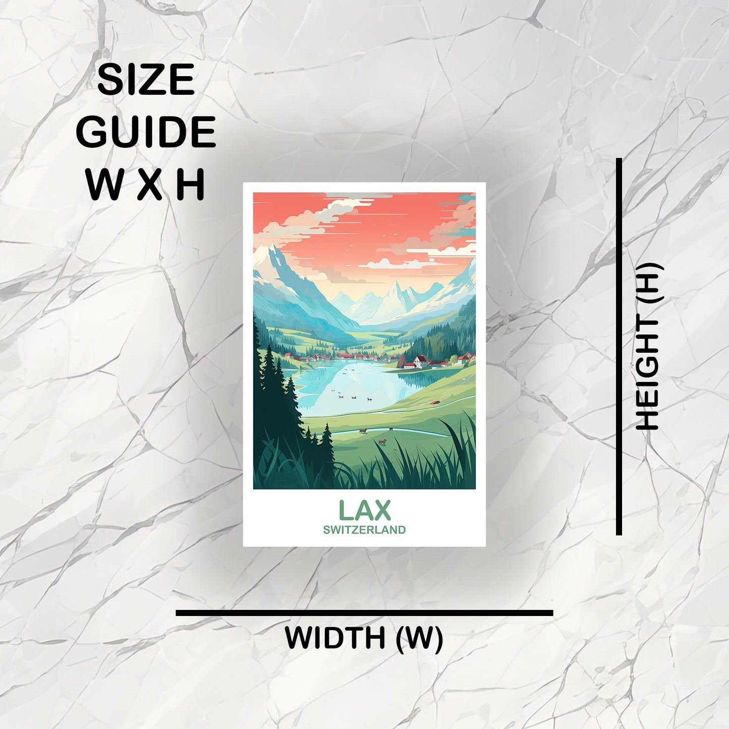LAX Travel Sticker Art, LAX Switzerland Sticker Art, Switzerland Art Sticker, City Skyline Sunset Art Sticker | T2EU_SWLA2_S