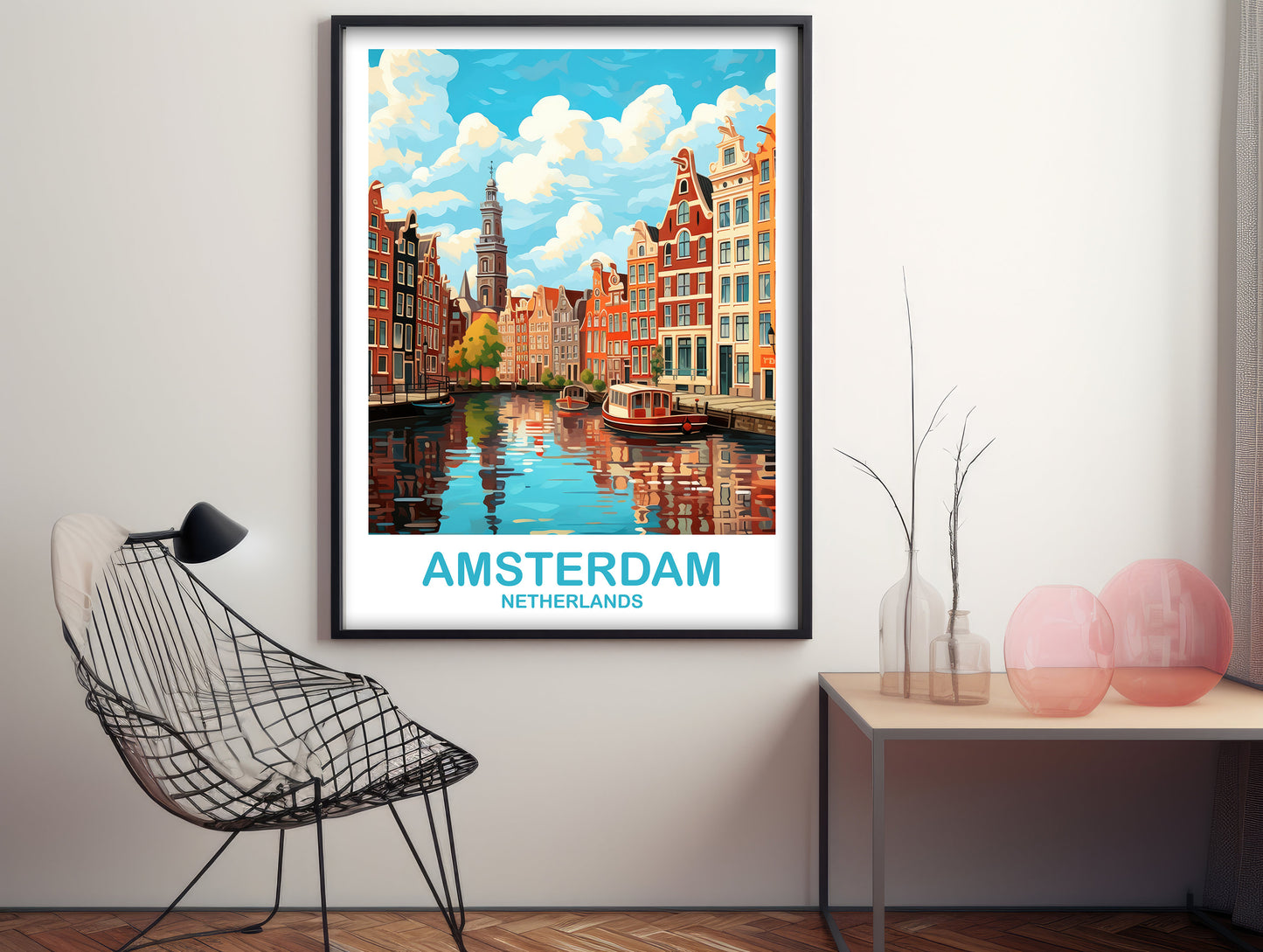 Amsterdam Travel Wall Art, Netherlands Wall Art, Amsterdam Wall Art Poster, City Travel Art, Amsterdam Poster | T2EU_NEAM1
