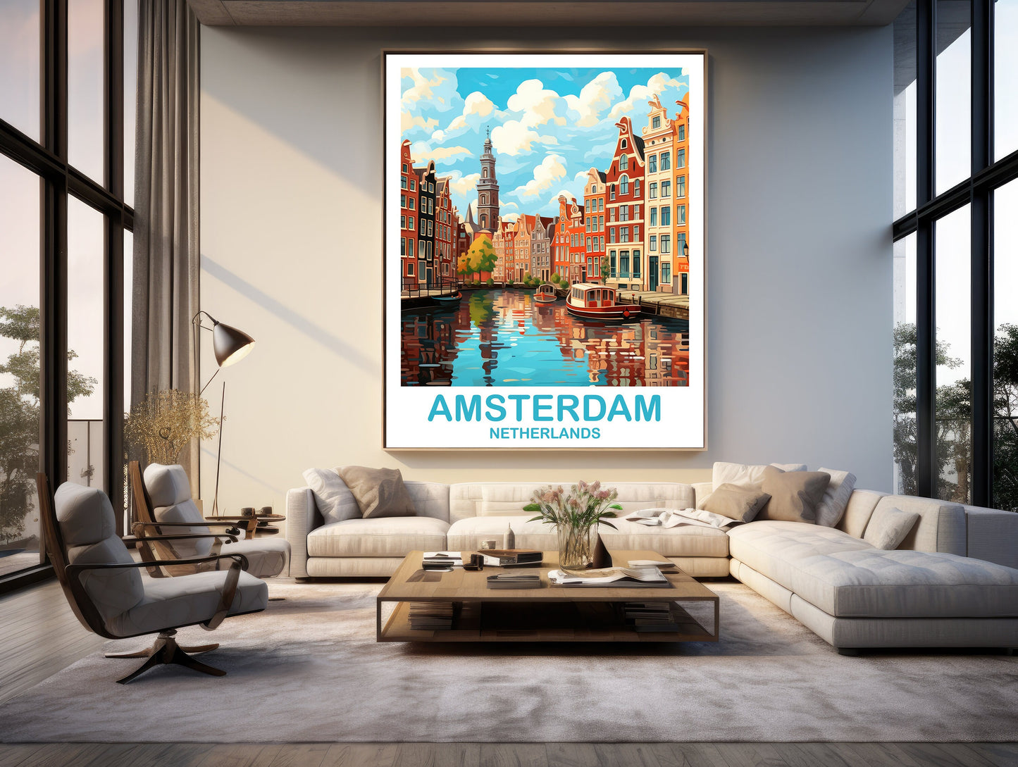 Amsterdam Travel Wall Art, Netherlands Wall Art, Amsterdam Wall Art Poster, City Travel Art, Amsterdam Poster | T2EU_NEAM1