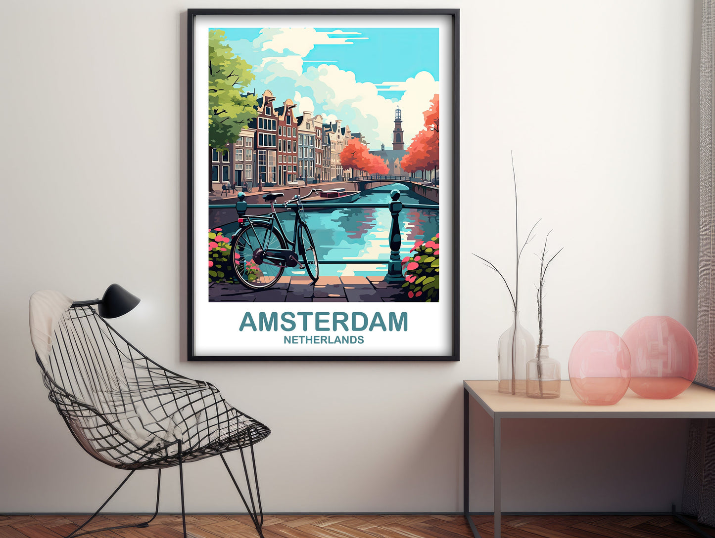 Amsterdam Netherlands Travel Poster Art, Netherlands Wall Art, Amsterdam Wall Art Poster, | Amsterdam Netherlands Travel Poster T2EU_NEAM2