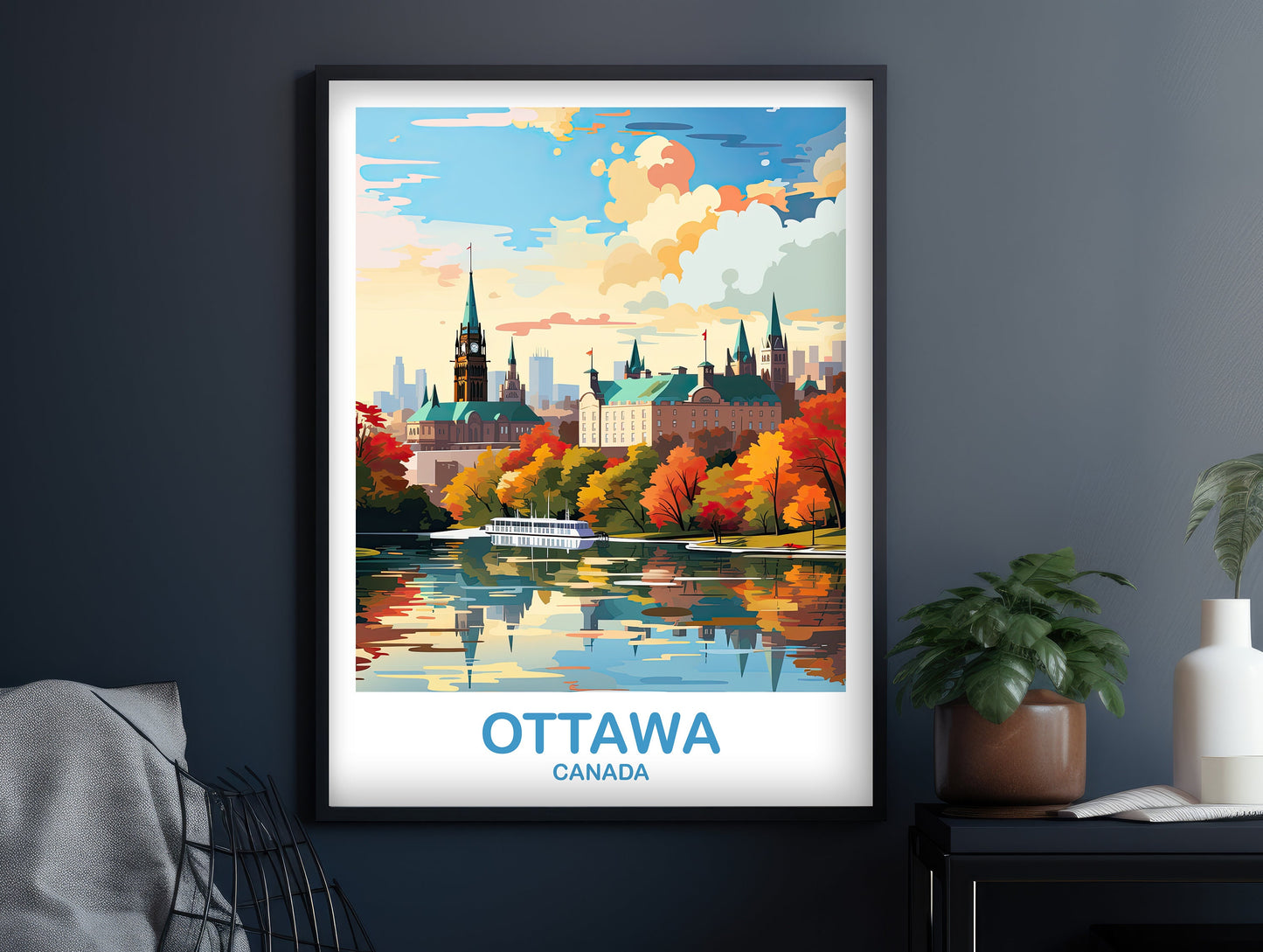 Ottawa Travel Wall Print, Ontario Travel Wall Art, Ottawa Wall Art Poster, City Skyline Wall Art, Canadian Parliament Hill | T2NA_ONOT1