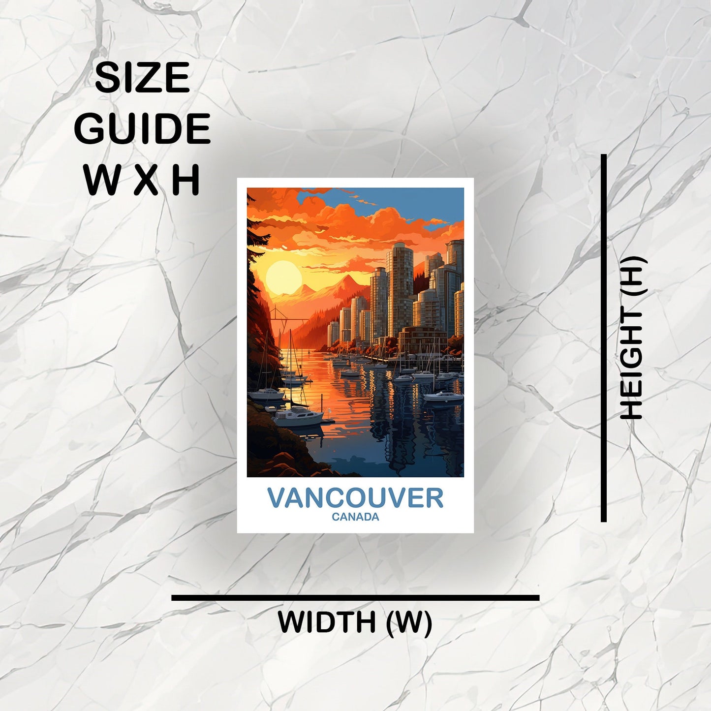 Vancouver BC Travel Sticker, British Columbia Sticker Art, Vancouver Travel Sticker, Travel Art, Vancouver Travel Art | T2NA_BCVA3_S