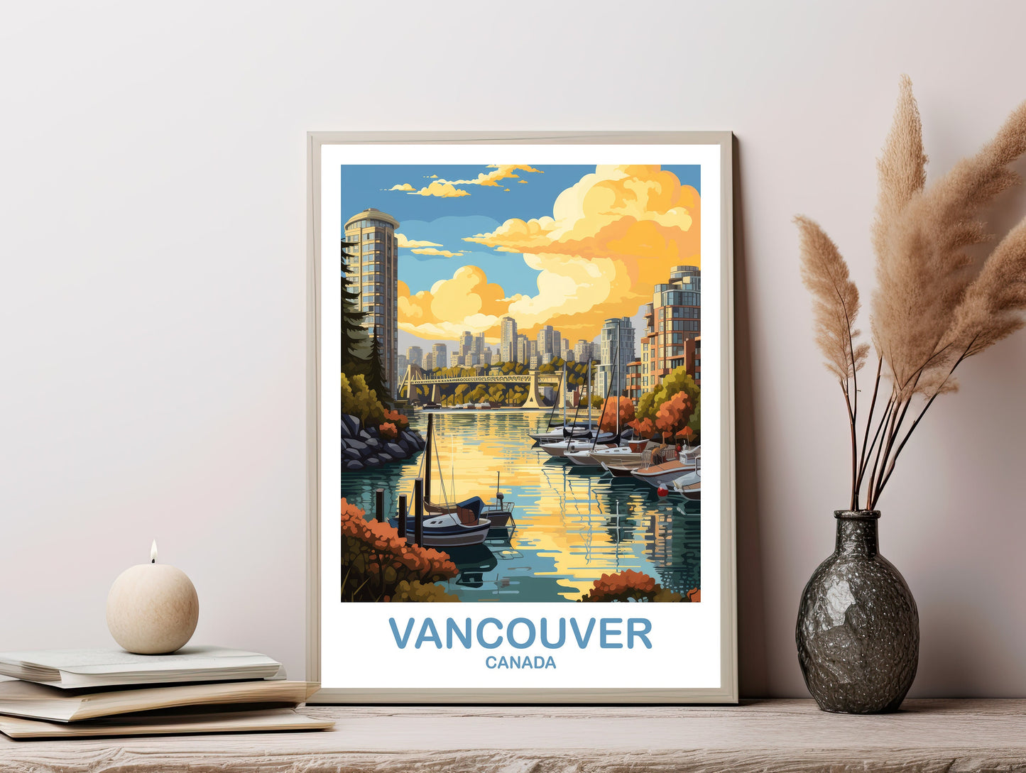 Vancouver BC Travel Print, British Columbia Wall Art, Digital Vancouver Travel Art, Printable Vancouver Travel Wall Art | DT2NA_BCVA4