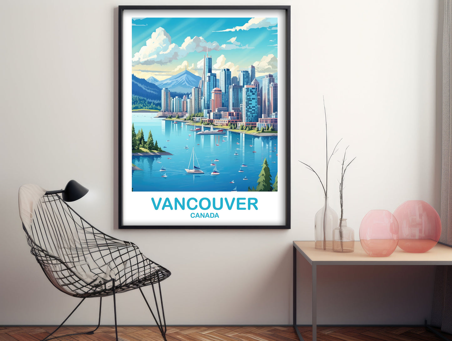 Vancouver BC Travel Print, British Columbia Wall Art, Digital Vancouver Travel Art, Printable Vancouver Travel Wall Art | DT2NA_BCVA5