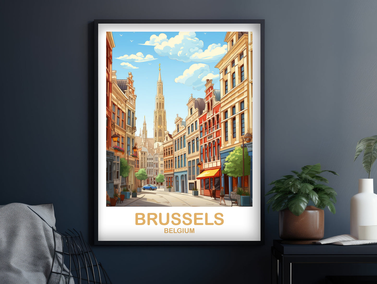 Brussels Travel Art Poster, Belgium Travel Art, Brussels Wall Art Poster, Belgium Travel Art Poster, Europe Travel Art Poster | T2EU_BEBR1