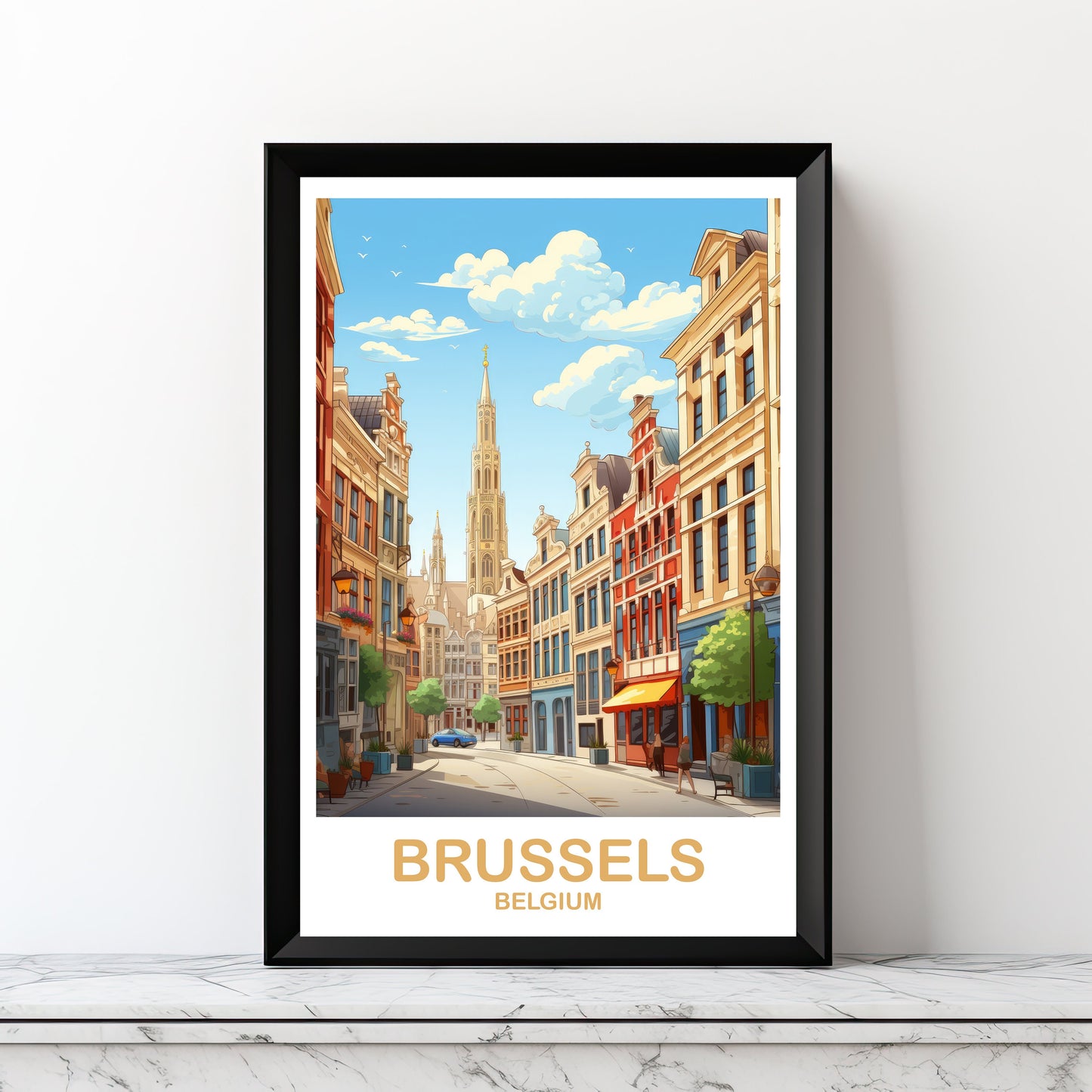 Brussels Travel Art Poster, Digital Belgium Travel Art, Brussels Wall Art, Downloadable Belgium Travel Art, Europe Travel Art | DT2EU_BEBR1