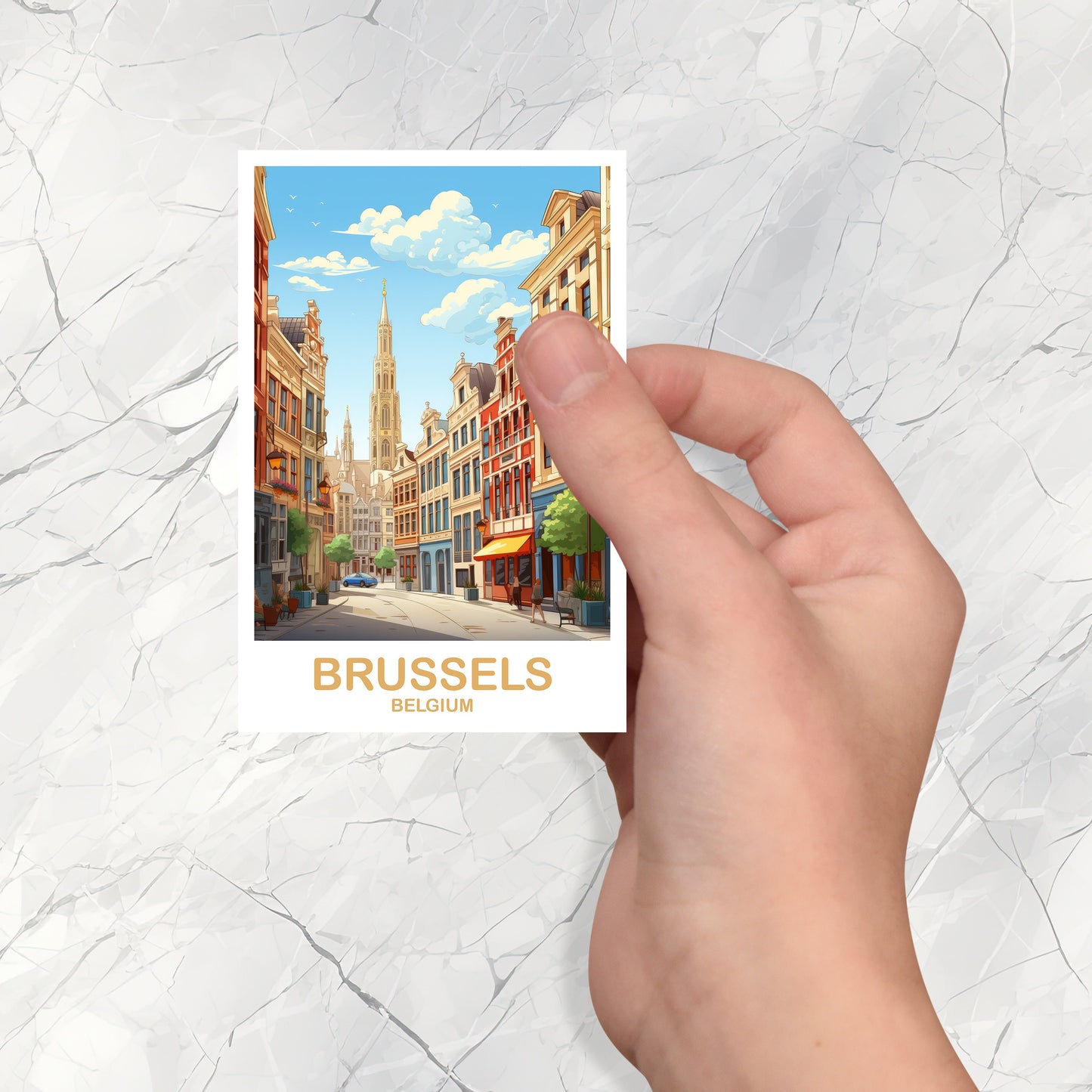 Brussels Travel Sticker Art, Belgium Travel Sticker, Brussels Art Sticker, Belgium Travel Sticker, Europe Travel Sticker | T2EU_BEBR1_S