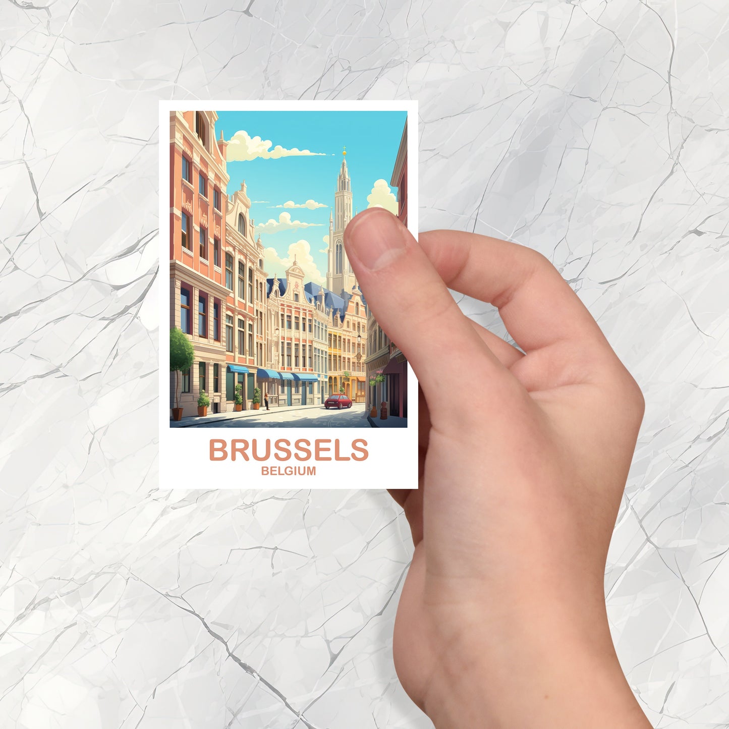 Brussels Travel Sticker Art, Belgium Travel Sticker, Brussels Art Sticker, Belgium Travel Sticker, Europe Travel Sticker | T2EU_BEBR2_S