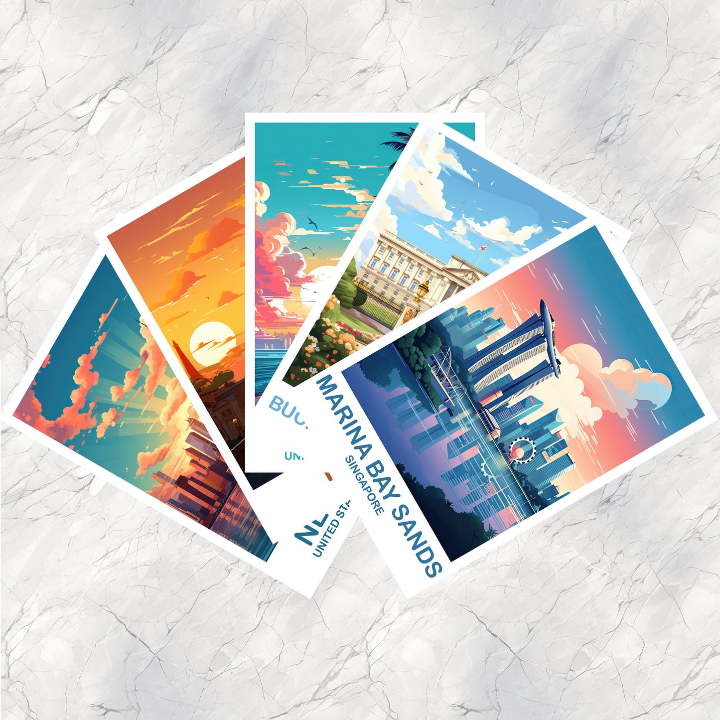 3 Custom Travel Postcards, Travel Postcard Set, Set of Three City Postcards, Any Three Locations, Personalized City Postcards, Travel Bundle