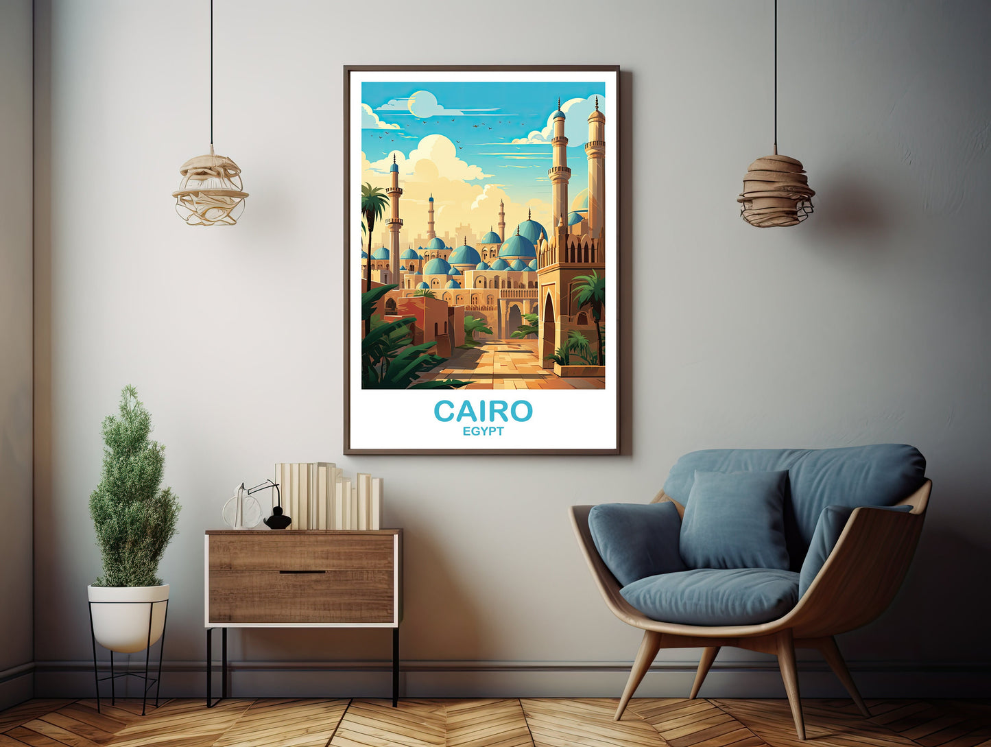 Cairo Travel Wall Art, Egypt Skyline, Digital Cairo Egypt Wall Art, City Skyline Art, Travel Art, Printable Africa Travel Art | DT2AF_EGCA3
