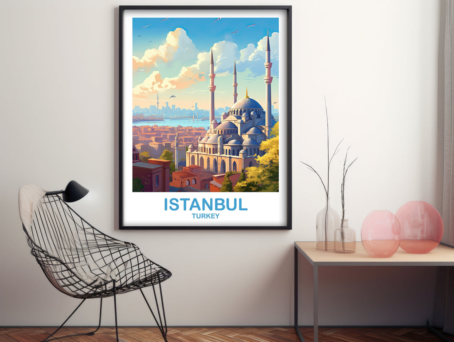 Istanbul Travel Wall Art, Istanbul Turkey Wall Art, Turkey Wall Art Poster, City Skyline Turkey Travel Wall Art | T2EU_TUIS1
