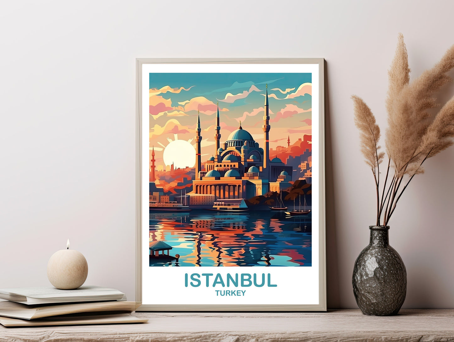 Istanbul Travel Wall Art, Digital Istanbul Turkey Wall Art, Printable Turkey Wall Art, City Skyline Turkey Travel Wall Art | DT2EU_TUIS2