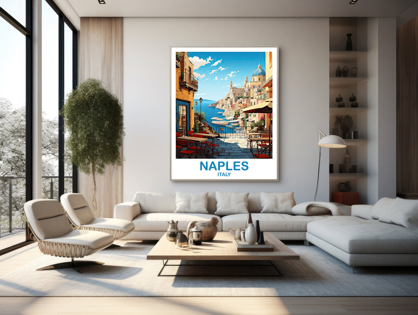 Naples Italy Travel Art Poster, Naples Travel Art, Italy Poster, Rome Travel Wall Art, Italy Travel Wall Art | T2EU_ITNA2