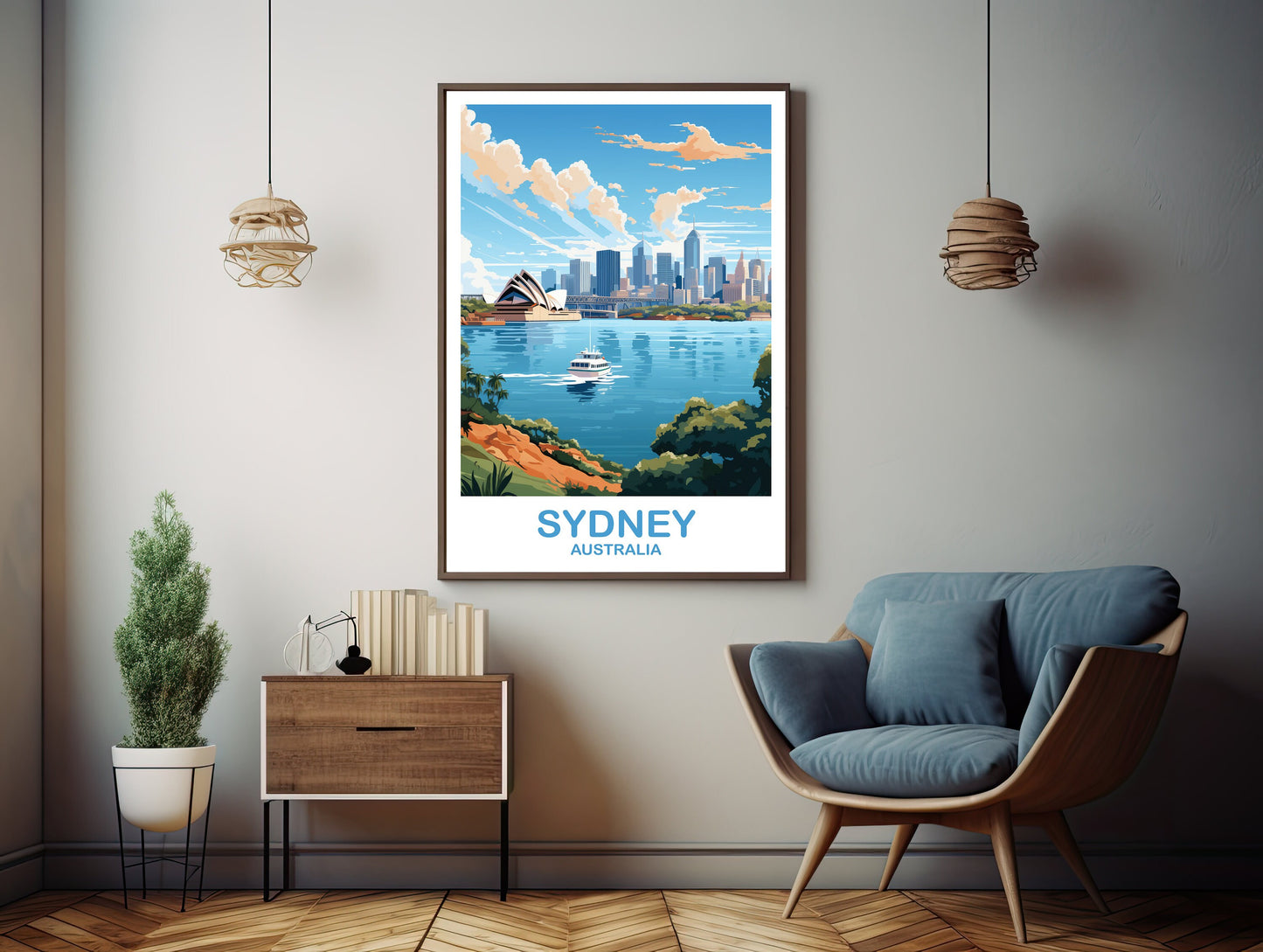 Sydney Travel Wall Art, Australia Travel Wall Art, Sydney Wall Art Poster, City Skyline Wall Art, New South Wales | T2AU_NSWSY1