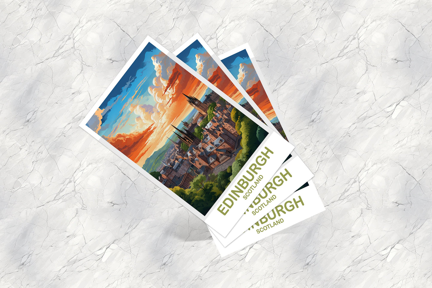 Edinburgh Travel Postcard, Edinburgh Travel Art, Scotland Postcard, Edinburgh Scotland Travel Postcard Art, Travel Postcard | T2EU_SCED1_P