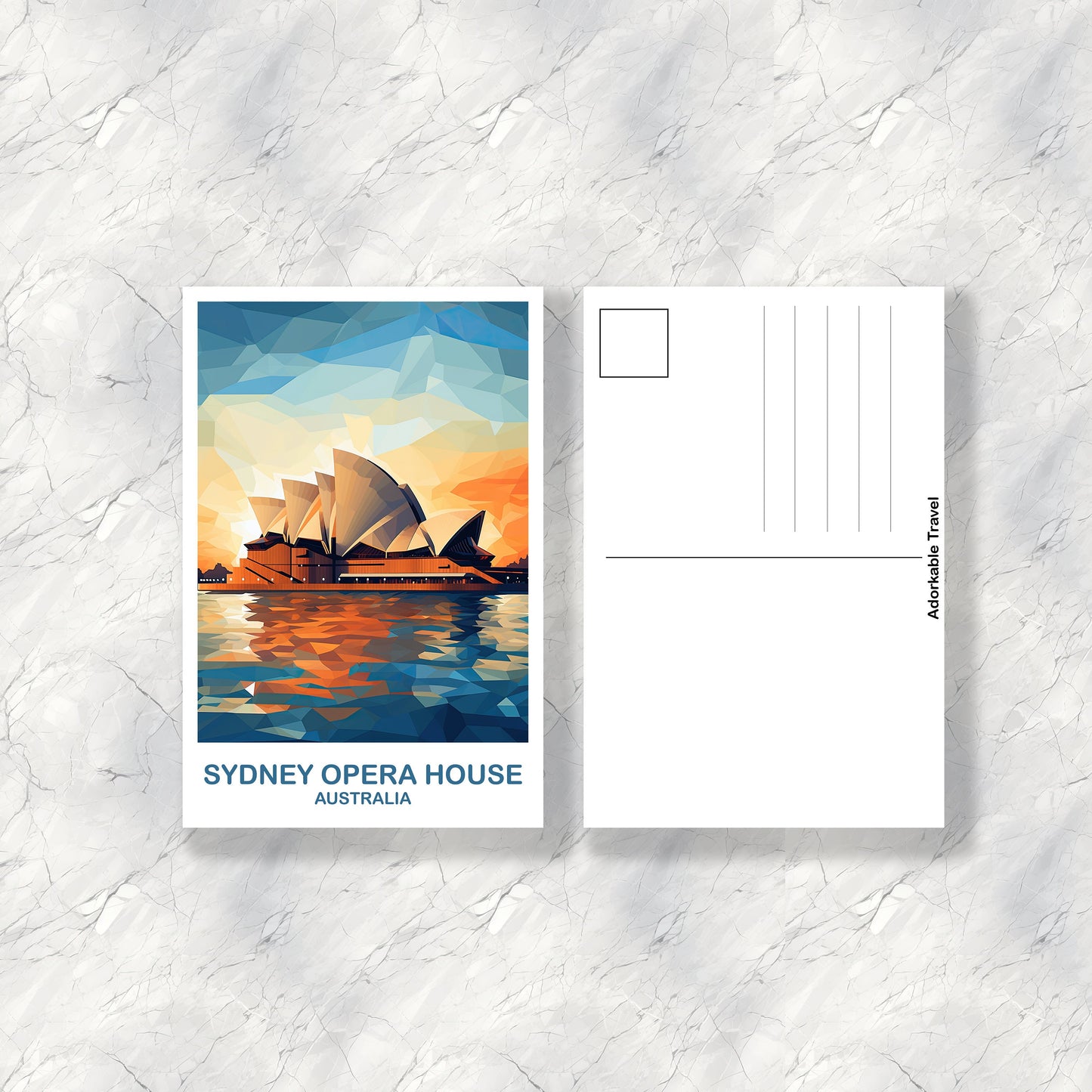 Sydney Opera House Travel Postcard Art, Australia Travel Art, Sydney Art Postcard, City Skyline Wall Art, New South Wales | T2AU_NSWSY2_P