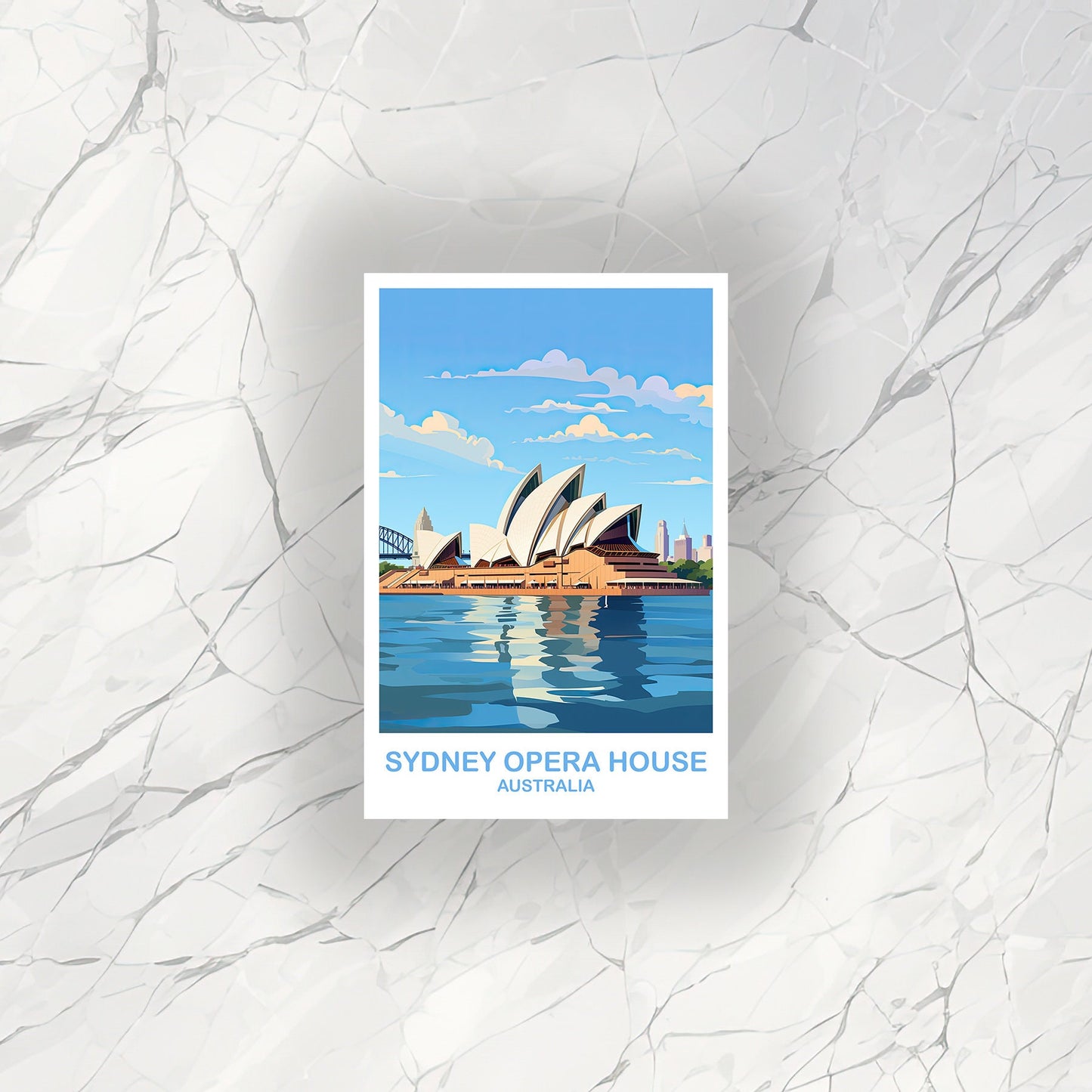 Sydney Opera House Travel Sticker, Australia Travel Sticker Art, Sydney Sticker Art, City Skyline Wall Art, New South Wales | T2AU_NSWSY3_S