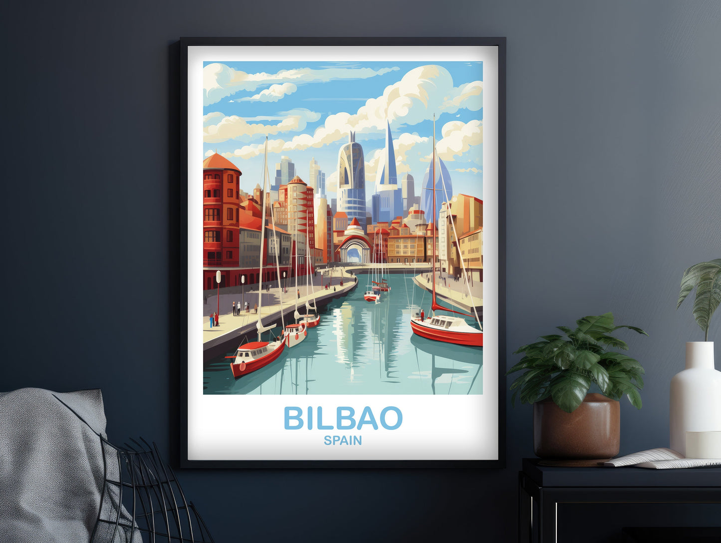 Bilbao Spain Travel Poster Art, Spain Travel Poster, Bilbao Wall Poster, Spain Travel Art, Travel Wall Art, Travel Poster | T2EU_SPBI1
