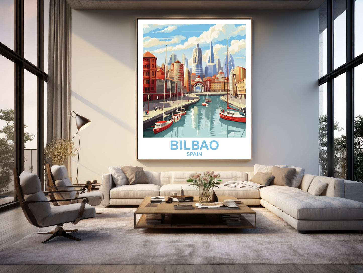 Bilbao Spain Travel Poster Art, Spain Travel Poster, Bilbao Wall Poster, Spain Travel Art, Travel Wall Art, Travel Poster | T2EU_SPBI1