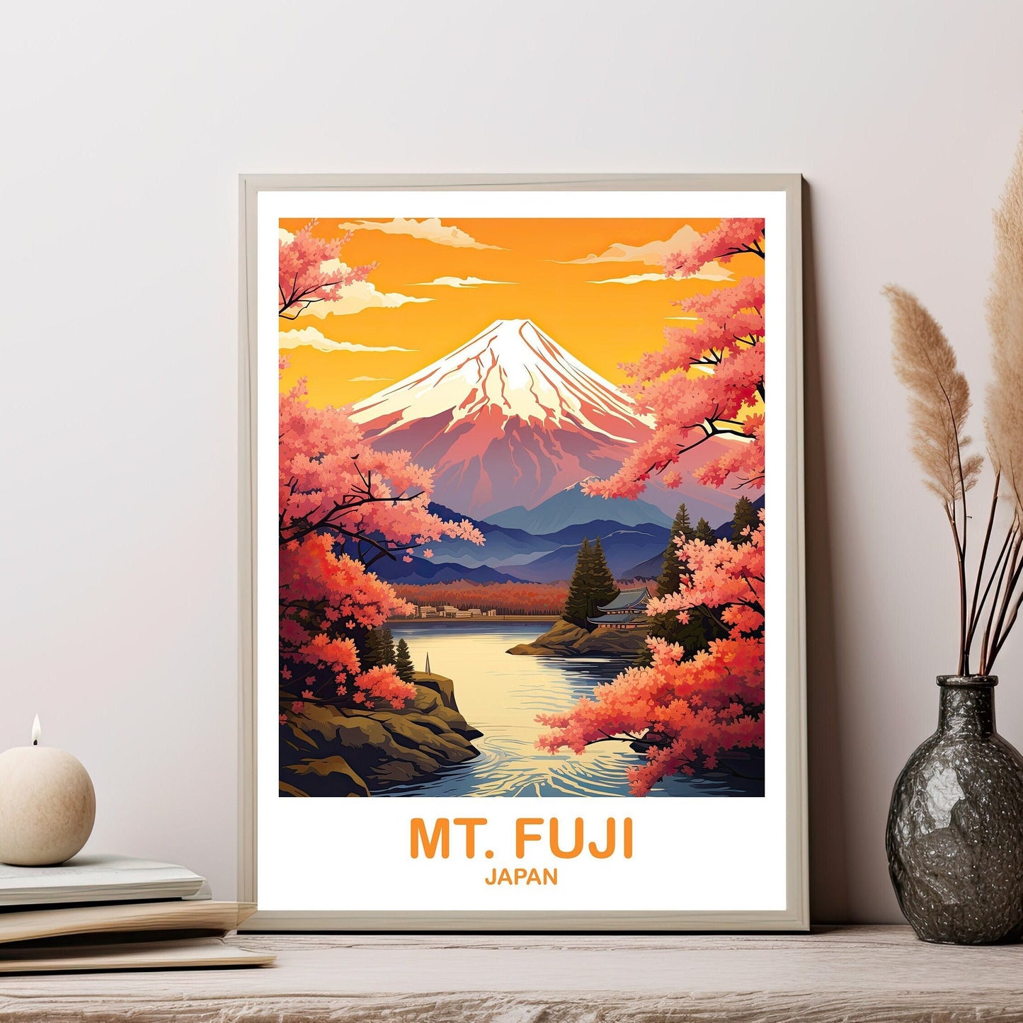 Mt.Fuji Travel Art, Japan Wall Art Poster, Travel Wall Art, Landscape Travel Wall Art, Japan Travel Poster, Japan Travel | T2AS_JAHO4