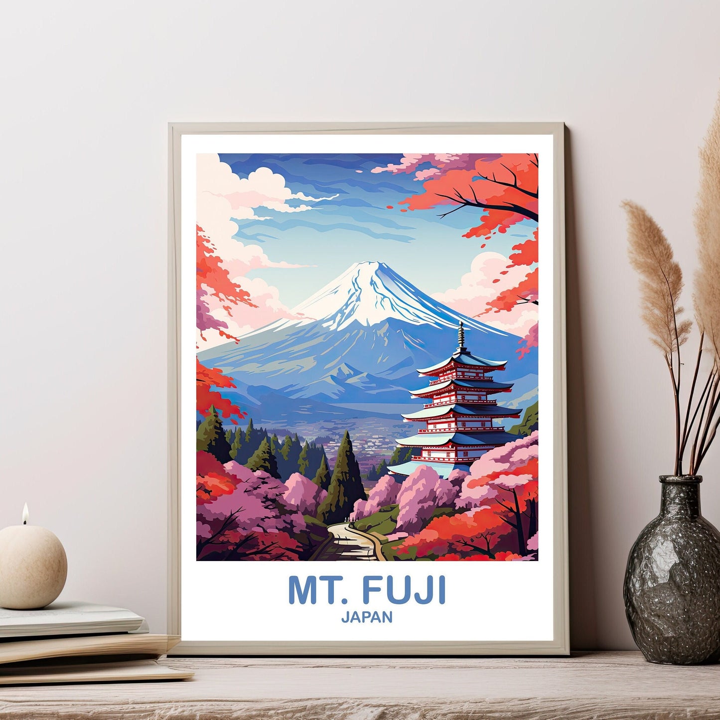 Mt.Fuji Travel Art, Japan Wall Art Poster, Travel Wall Art, Landscape Travel Wall Art, Japan Travel Poster, Japan Travel | T2AS_JAHO5