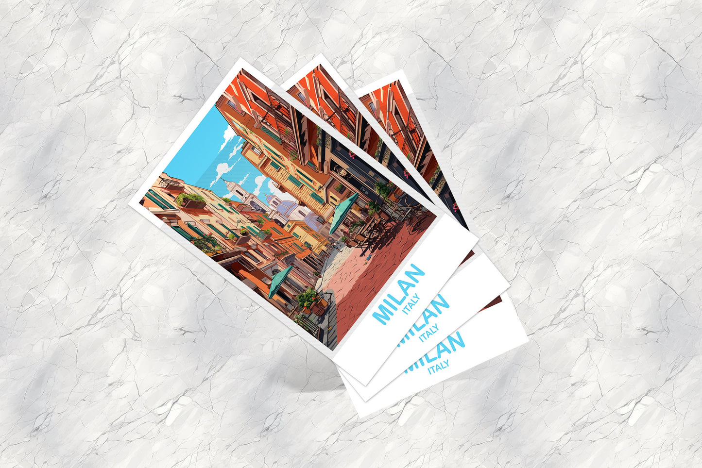 Milan Italy Travel Postcard, Milan Travel Art, Italy Postcard, Milan Travel Postcard Art, Italy Travel Postcard Art | T2EU_ITMI2_P