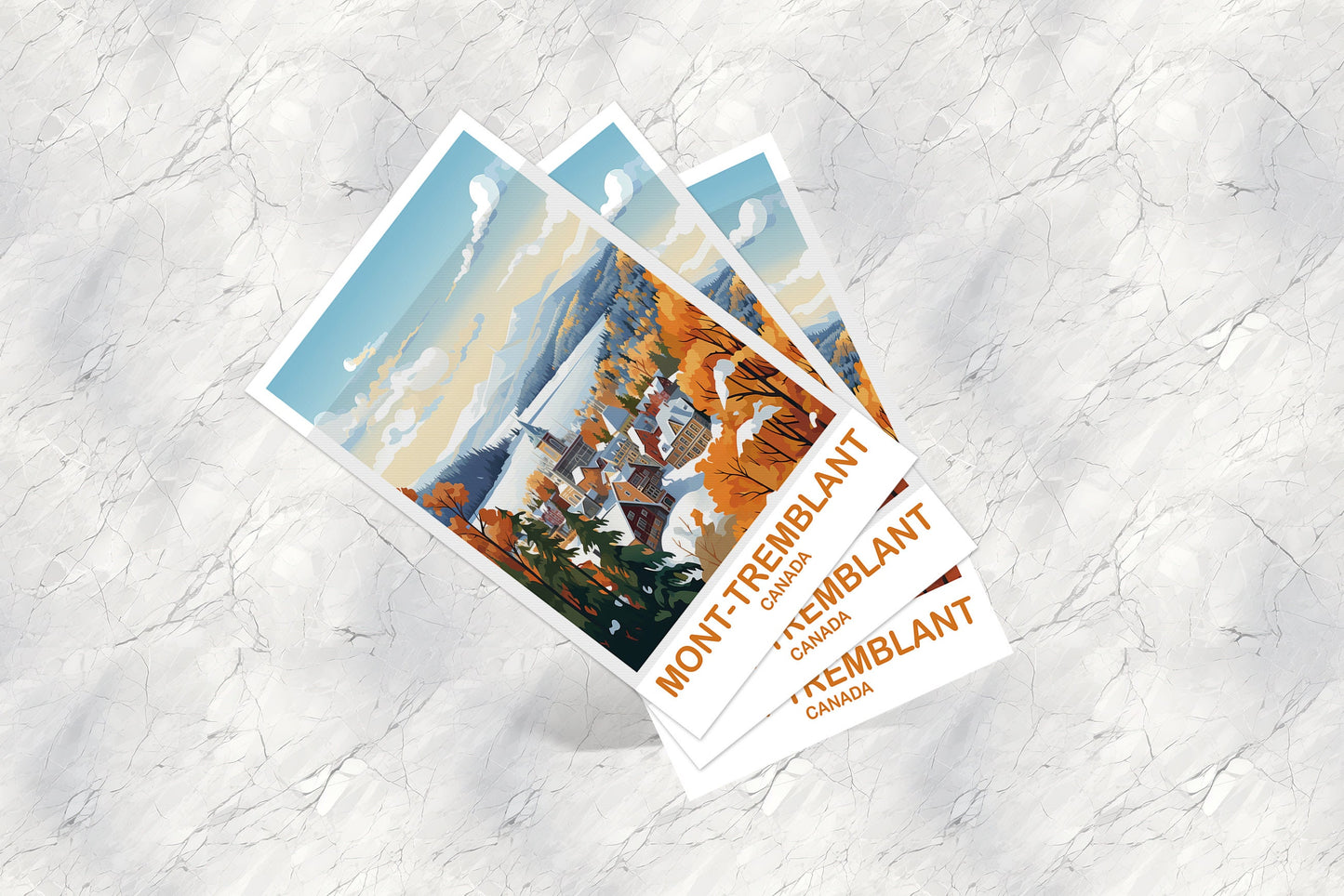 Mont-Tremblant Travel Postcard, Quebec Travel Art Postcard, Mont-Tremblant Art Postcard, Canada Travel Postcard | T2NA_QUMT2_P