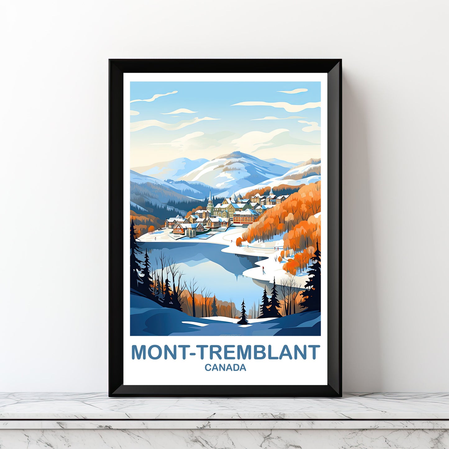 Mont-Tremblant Travel Art, Digital Quebec Travel Wall Art , Printable Mont-Tremblant Wall Art, Canada Travel Art, Travel Art | DT2NA_QUMT1