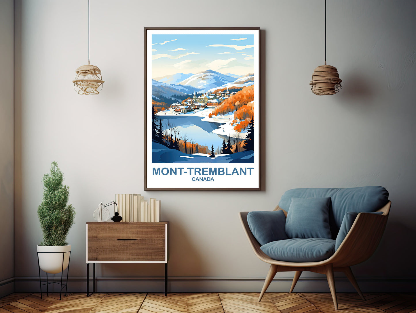Mont-Tremblant Travel Art, Quebec Travel Poster Art , Mont-Tremblant Wall Art, Canada Travel Art, Travel Art Poster | T2NA_QUMT1